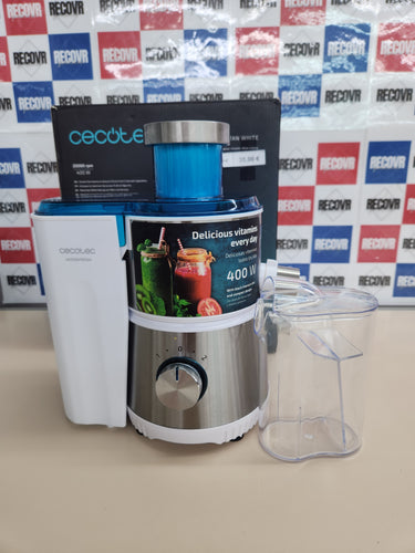 Licuadora Orbital Cecotec Juice&Fresh 400 Titan White con motor de 400 W, 20 000 rpm, 2 velocidades, disco de titanio, sistema antigoteo y jarra de 350 ml